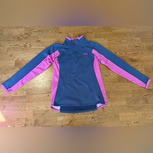 The North Face Glacier 1/4-Zip fleece pullover Dark Gray & Pink Size L